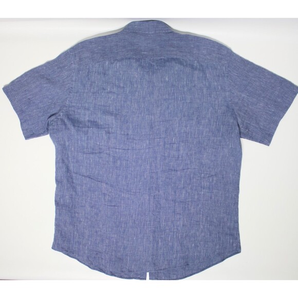 Lot of 3 UNTUCKit 100% Linen Short Sleeve Button Shirts Blue Red Men Size L (B2) - Picture 15 of 16